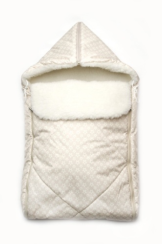 Конверт для новонароджених зимовий на хутрі Крихітка, світло-бежевий, Модний карапуз