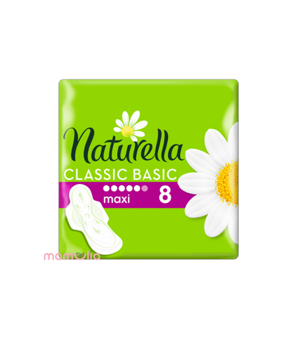 Гигиенические прокладки Прокладки гигиенические Classic Basic Maxi c крылышками, 8 шт, Naturella