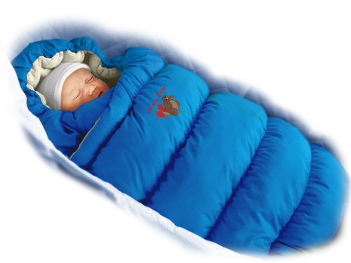 Конверт для новонароджених Inflated-А з підкладкою з фланелі, Зима + Демі, синій, ТМ Ontario Linen