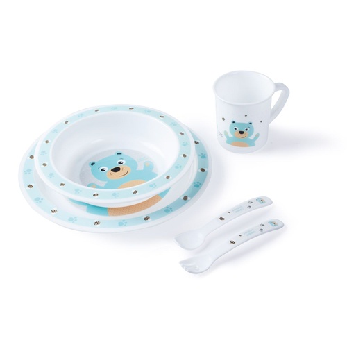 Посуда для детей Набор посуды пластиковый столовый Cute Animals -собачка, 270+170 мл, Canpol babies