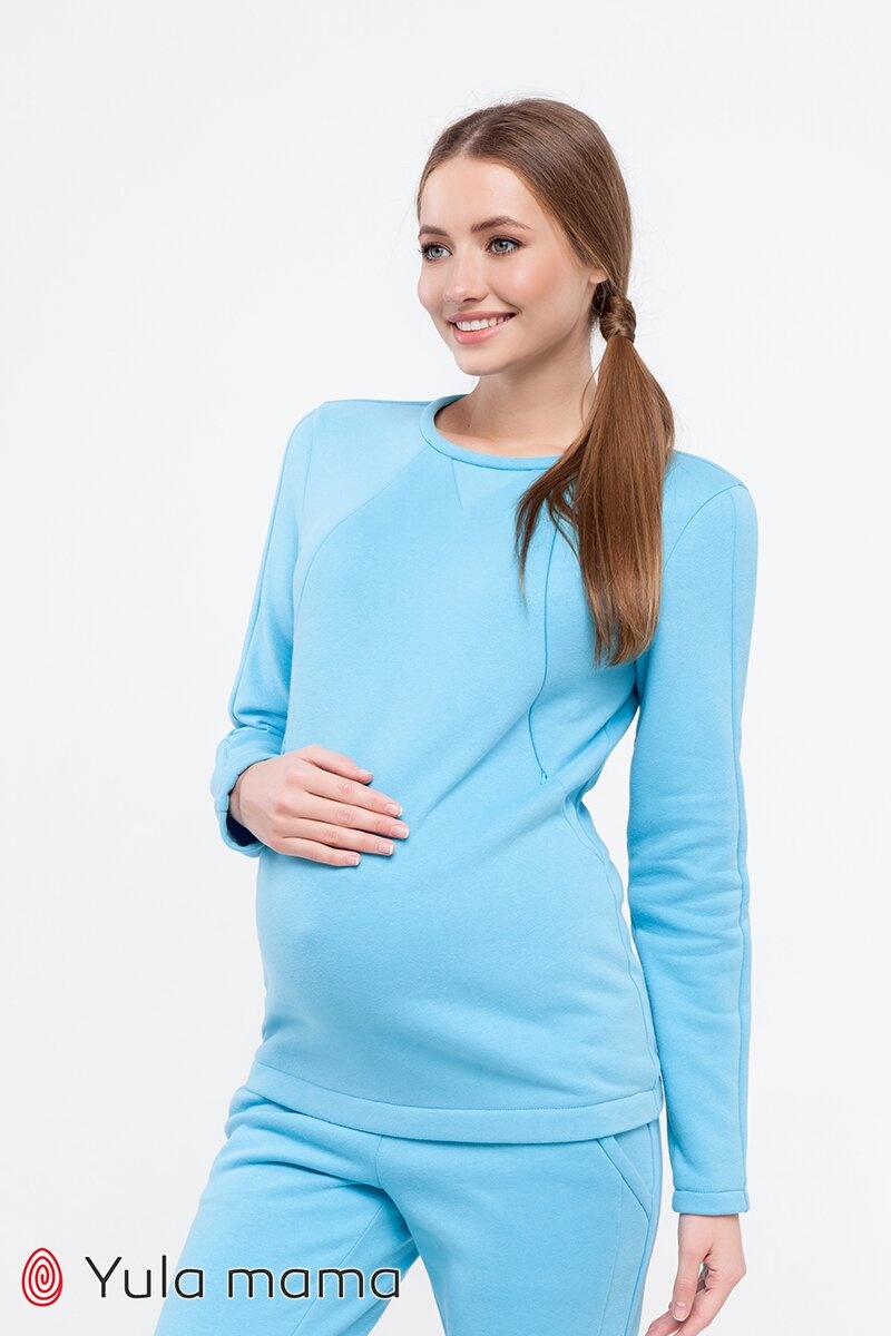Спортивні костюми Теплий спортивний костюм для вагітних та годуючих HALLE, блакитний, Юла мама