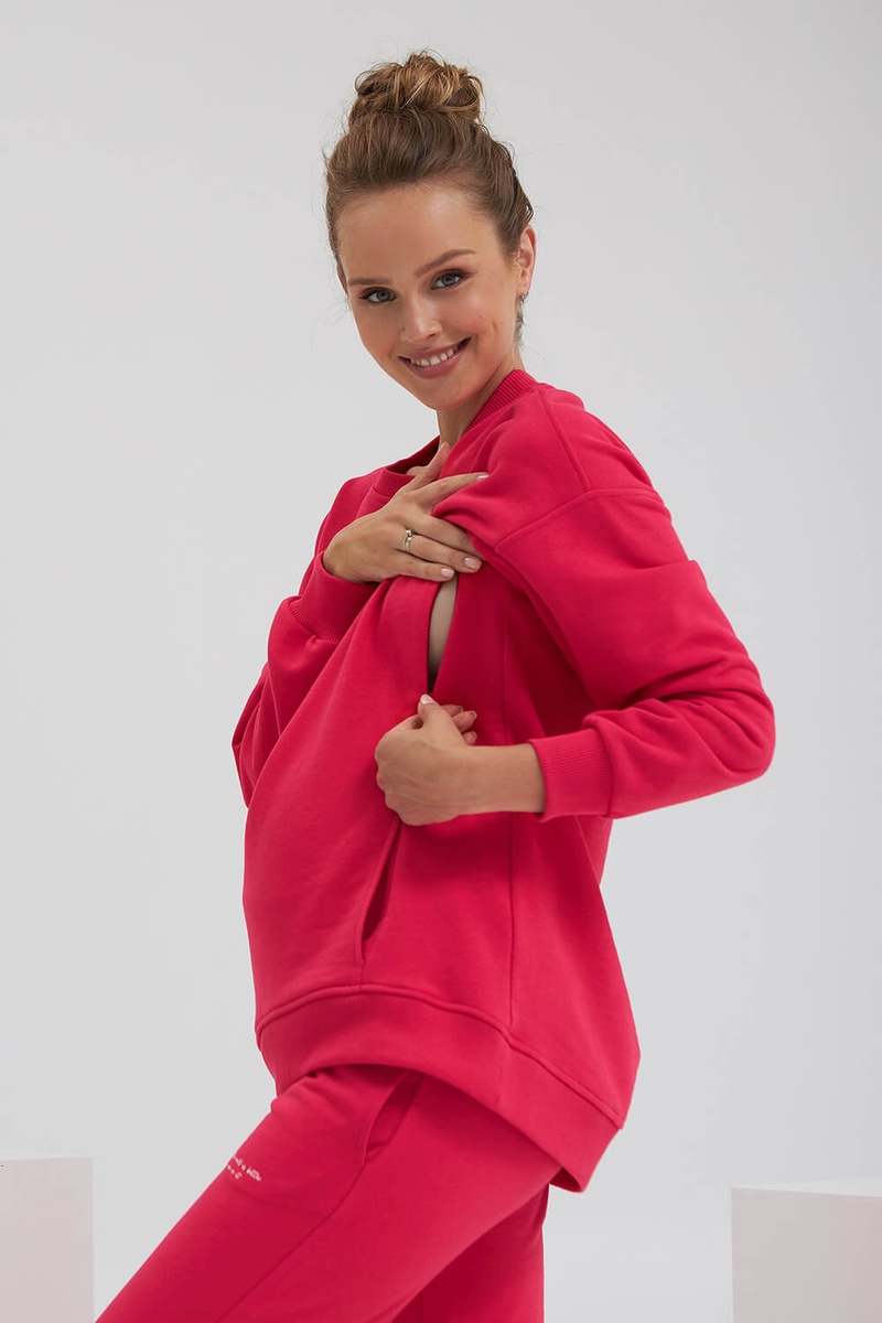 Спортивные костюмы Костюм спортивный для беременных и кормящих мам, малиновый, ТМ Dianora