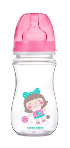 Пляшечки Пляшка з широким отвором антиколікова Easystart Кольорові звірятка, 240 мл, Canpol babies