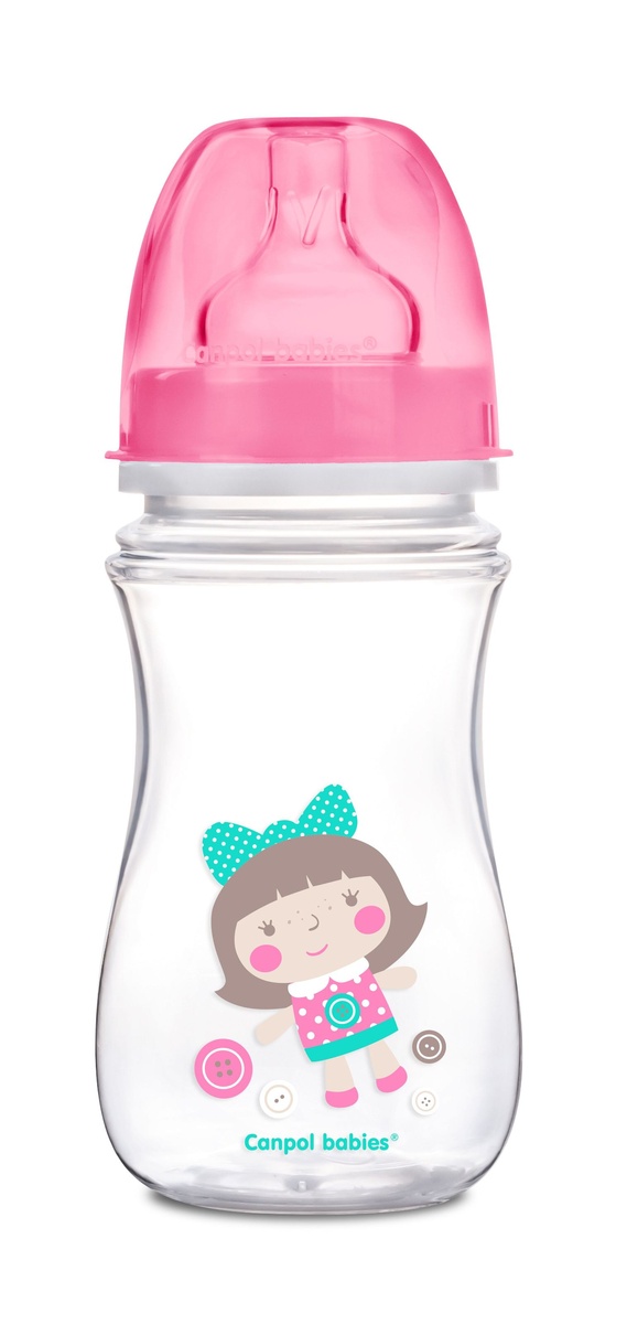 Бутылочки Бутылочка с широким отверстием антиколиковая Easystart Цветные зверушки, 240 мл, Canpol babies