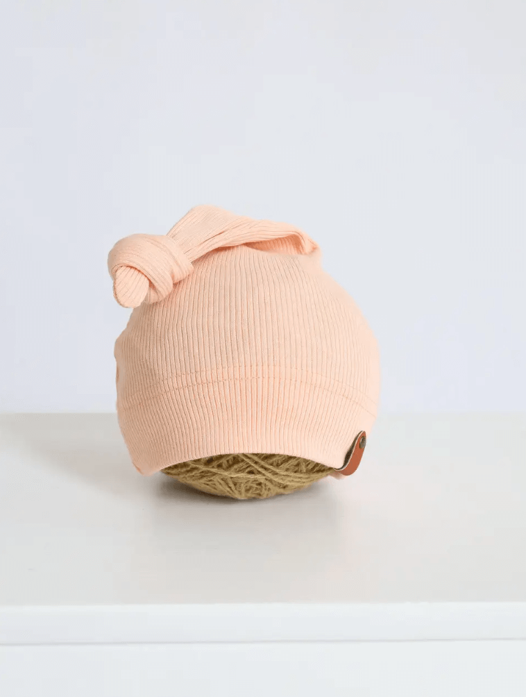 Чепчики, шапочки для новорождённых Шапка Knot, персиковая, MagBaby