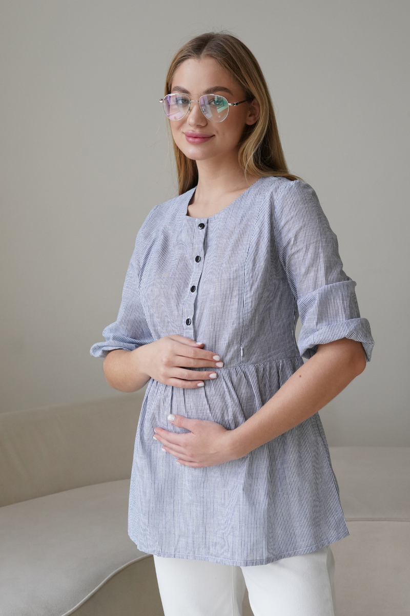 Блузи, сорочки Блуза сорочка для вагітних і годуючих мам 4317737, сіра, To be