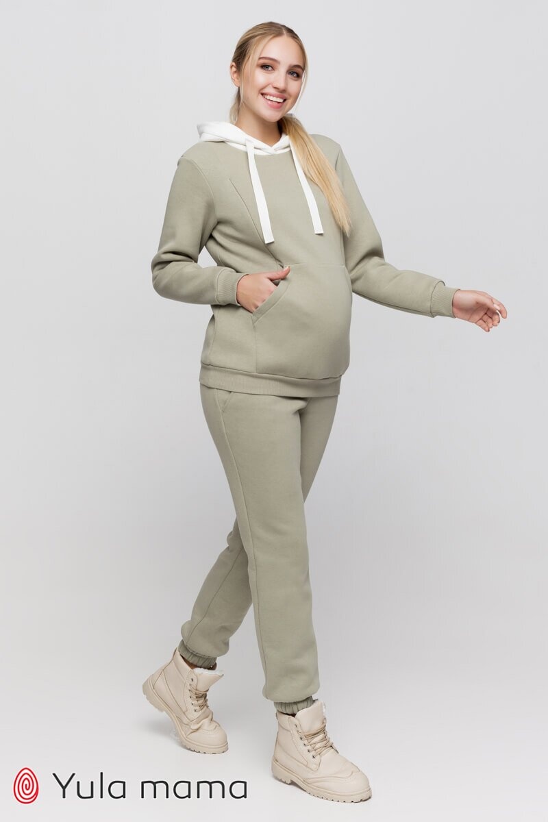 Спортивні костюми Костюм спортивний теплий для вагітних і годуючих мам SHARON, оливковий, Юла мама