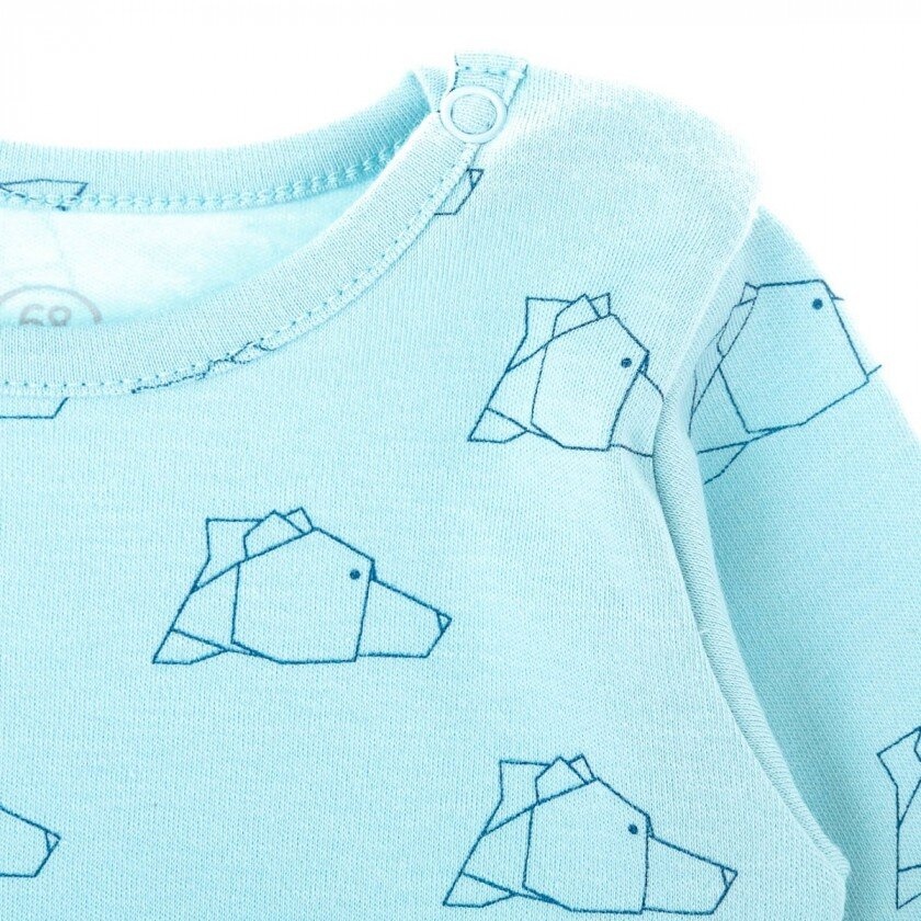 Штани дитячі Комплект для хлопчиків Origami Bear 2 предмета (кофточка, штанці), блакитний, ТМ Фламінго