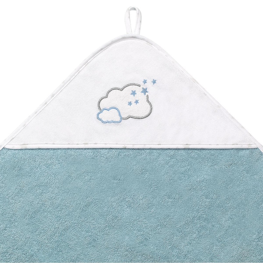 Полотенца Полотенце махровое с капюшоном Облачко 100х100 см, голубой, BabyOno