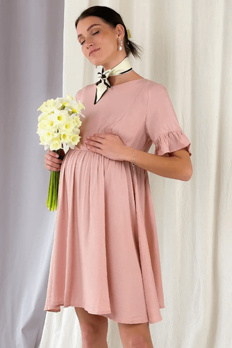 Платье для беременных и кормящих мам 4249754, пудра, To be, Пудра, 42