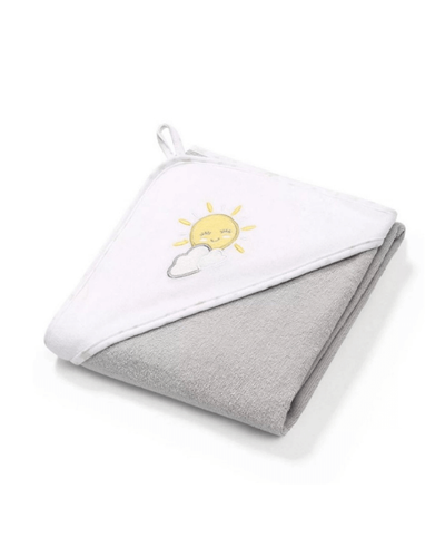 Полотенца Полотенце махровое с капюшоном Солнышко 100х100 см, серый, BabyOno