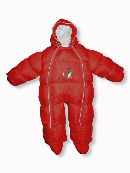 Демисезонные комбинезоны Пуховый комбинезон-трансформер Baby Walk, Зима+ демисезонный, красный, ТМ Ontario Linen