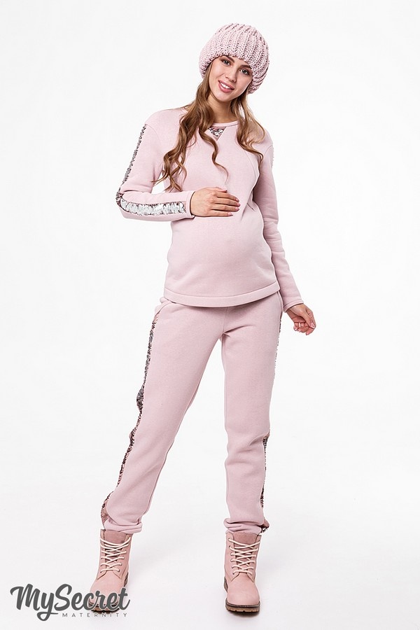 Спортивные костюмы Теплый костюм для беременных и кормящих мам RYAN, пудра, Юла мама