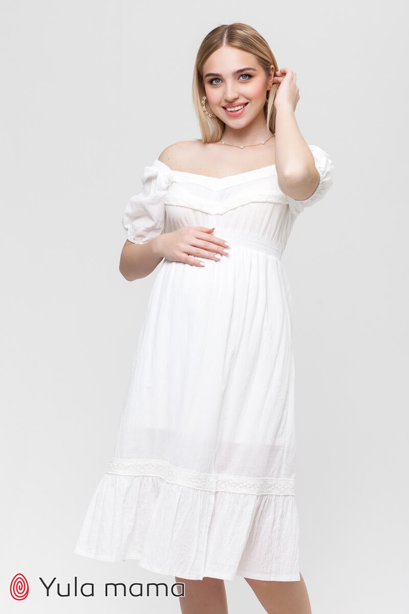 Сукня для вагітних і годуючих мам BLANCHE, молочний, Юла мама, Молочний, S