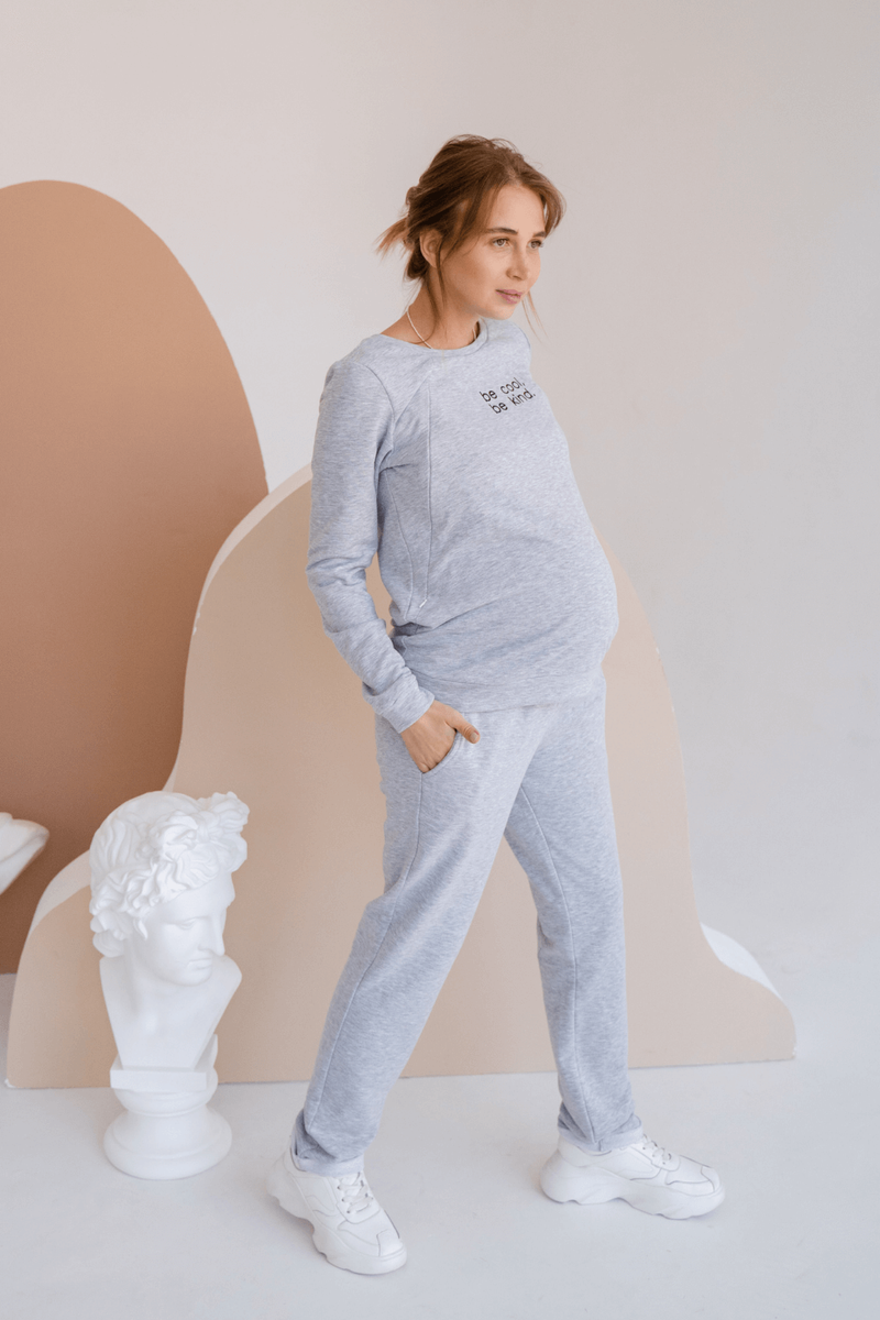 Спортивные костюмы Спортивный костюм для беременных и кормящих мам 4205114-72, серый меланж, To be