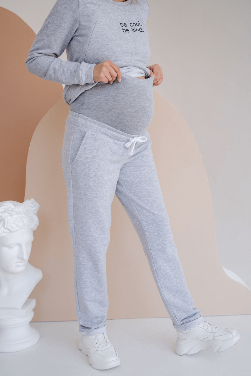 Спортивные костюмы Спортивный костюм для беременных и кормящих мам 4205114-72, серый меланж, To be