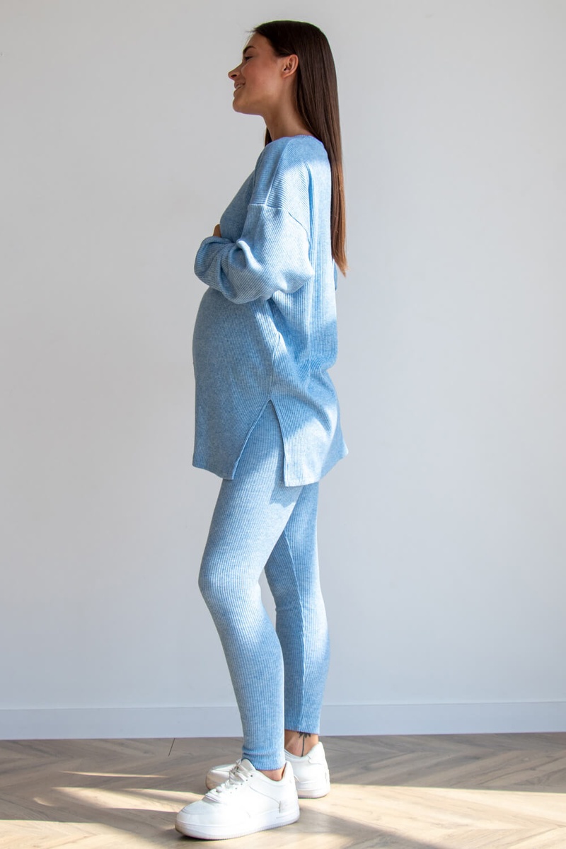 Лосины, Леггинсы Трикотажный костюм для беременных 4473151-4, голубой, To be