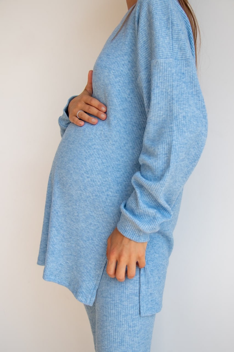 Лосіни, Легінси Трикотажний костюм для вагітних 4473151-4, блакитний, To be