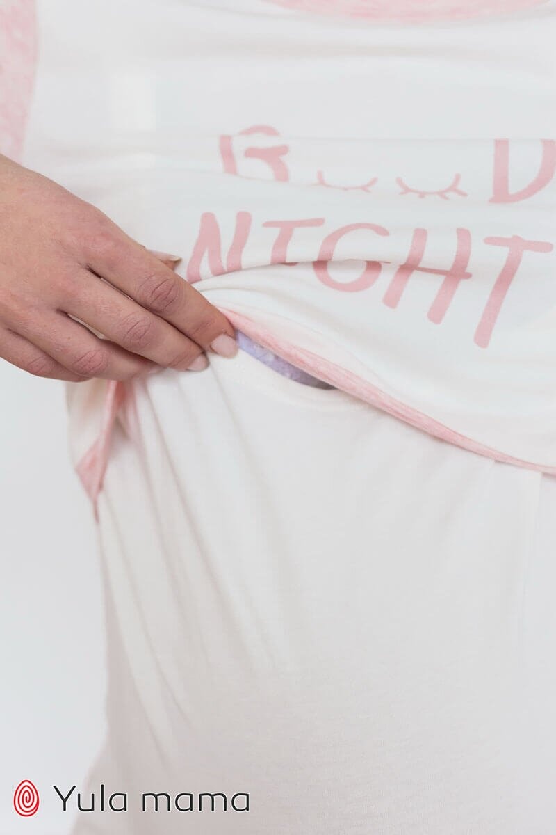 Пижамы, домашние костюмы Пижама для беременных и кормящих Milena, розоваый меланж, Юла Мама