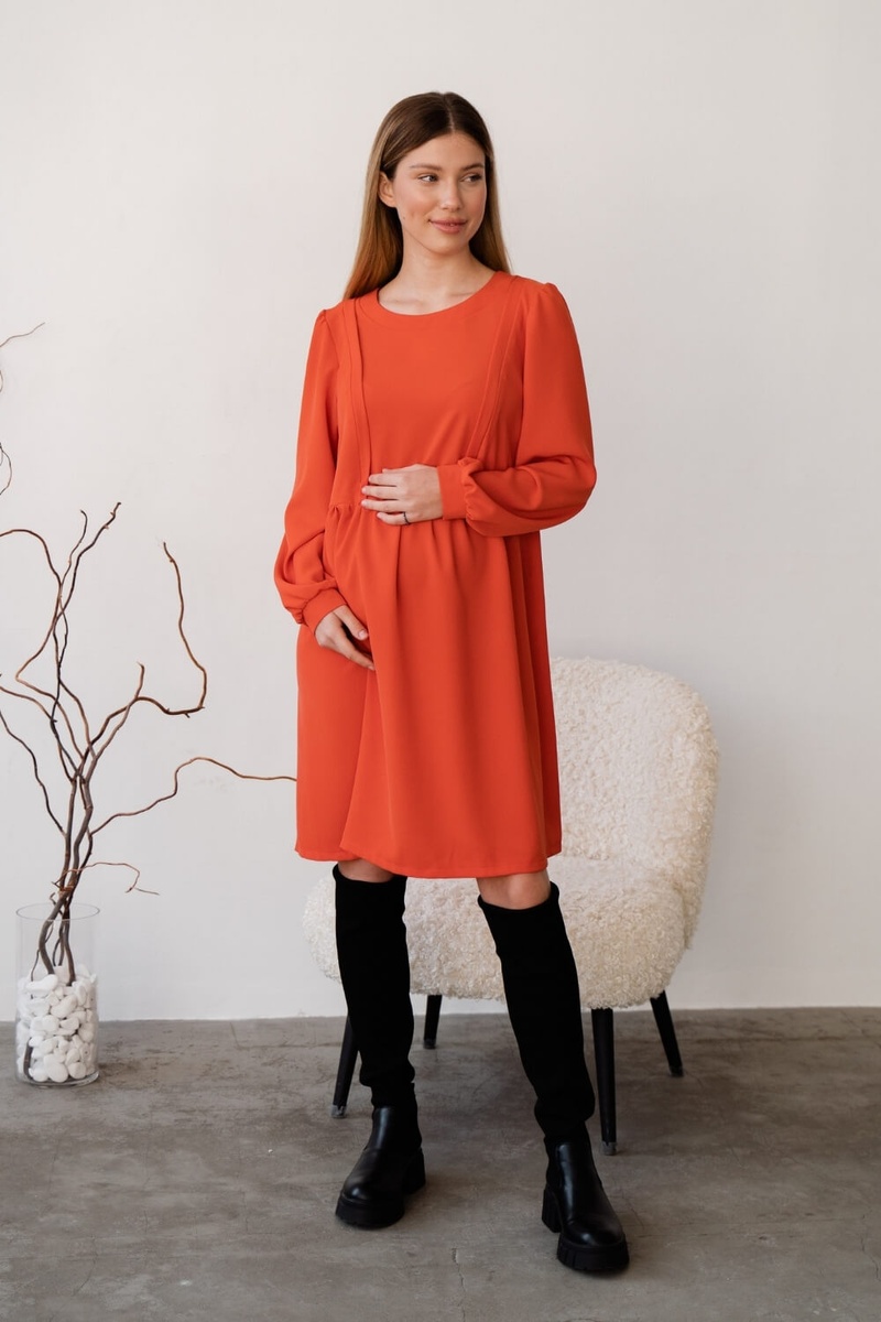 Платье для беременных и кормящих мам 4369224 оранжевый, To be, Оранжевый, 42