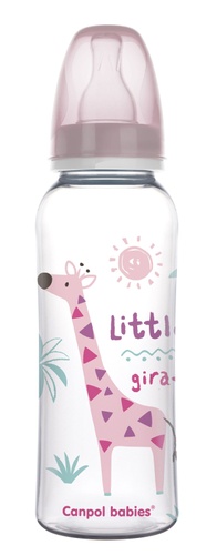 Бутылочки Бутылочка для кормления с рисунком PP, розовая, 250 мл, Canpol babies