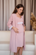 Халати Комплект халат та нічна сорочка для вагітних і годуючих мам 4333041, пудра, To be Фото №1