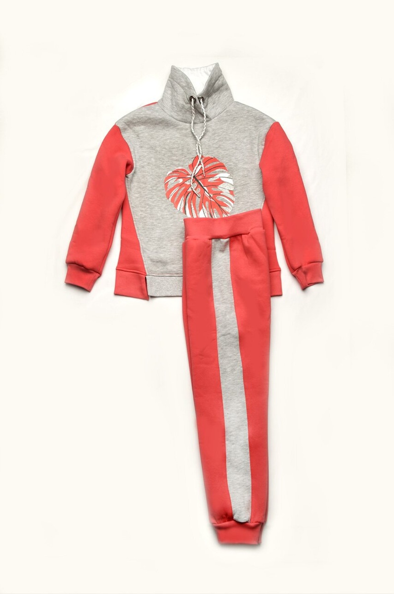 Спортивные костюмы Спортивный костюм Монстера утепленный для девочки, Модный карапуз