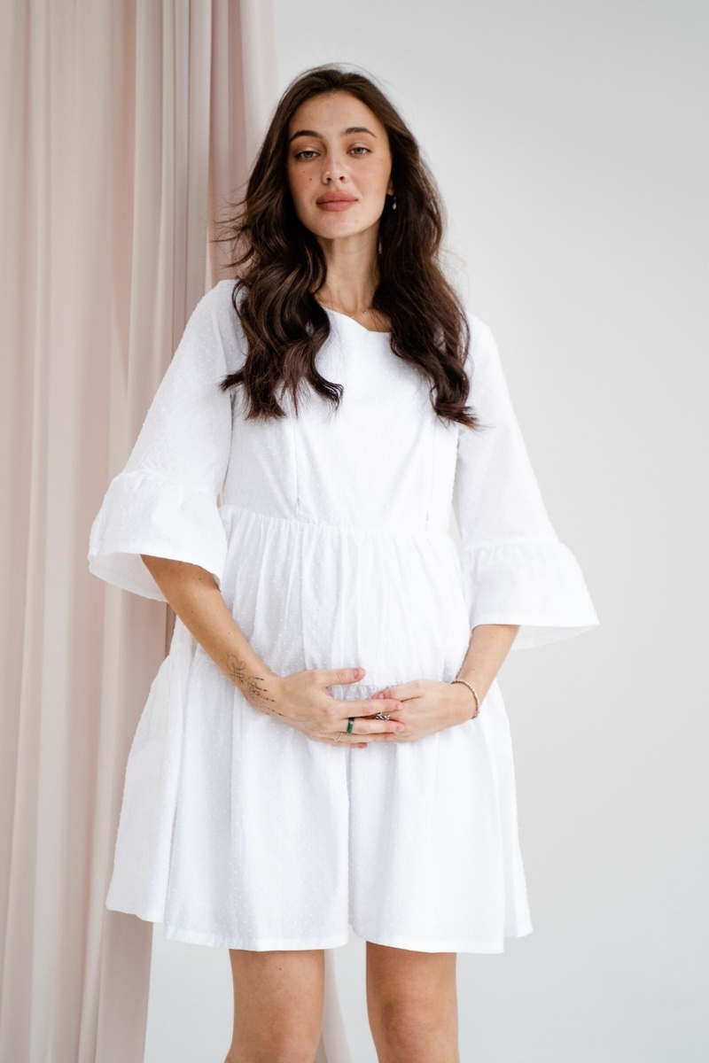 Сукня для вагітних і годуючих мам 4250747 біла, To be, Білий, 42