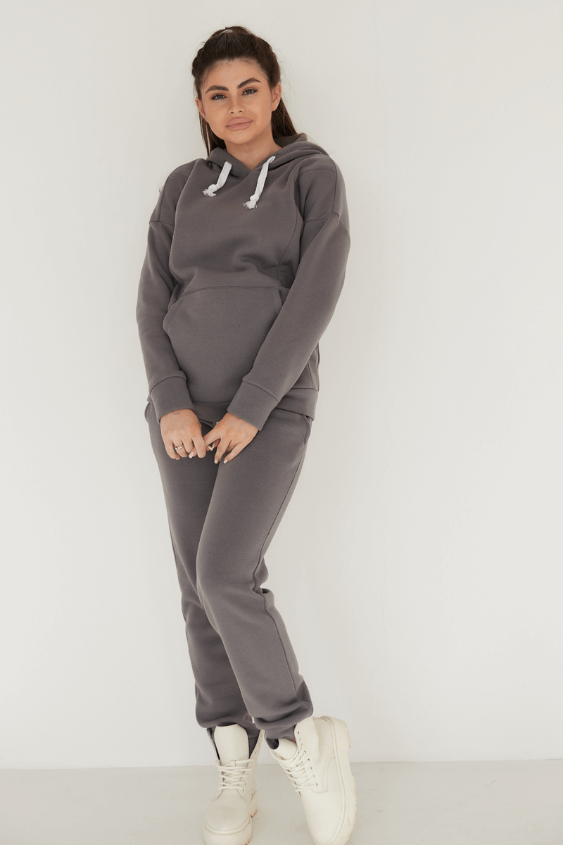 Спортивные костюмы Спортивный костюм для беременных и кормящих мам с начесом 4218115, серый, To be