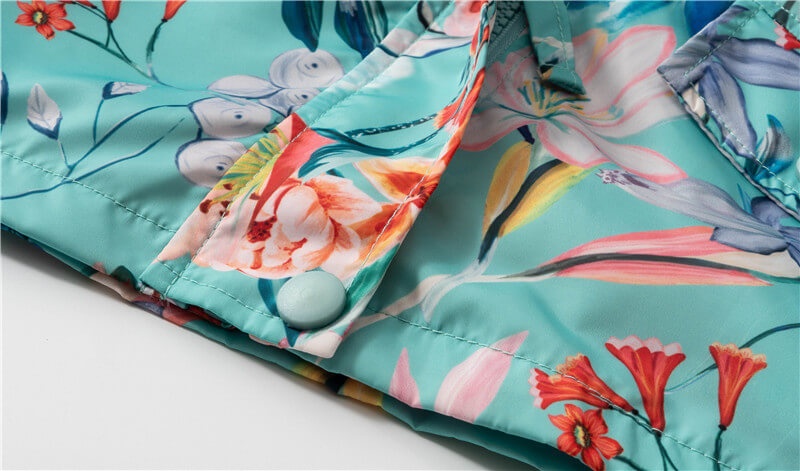 Куртка-вітрівка для дівчинки Flowers, Malwee, Бирюза, 100
