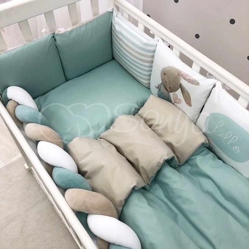 Постільна білизна Комплект постільної білизни в ліжечко Art Design Ку-ку + бортик коса, 6 елементів, Маленька Соня