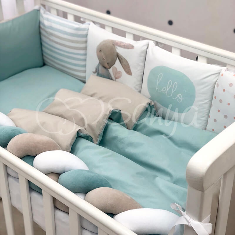 Постелька Комплект постельного белья в кроватку Art Design Ку-ку + бортик коса, 6 элементов, Маленькая Соня