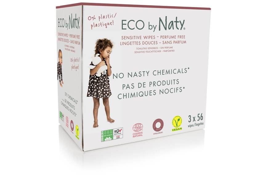Влажные детские салфетки Органические влажные салфетки без запаха, 168 шт, NATY