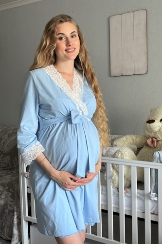 Халати Халат для вагітних і годуючих мам, блакитний , Dianora