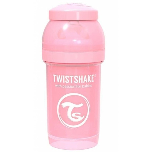 Бутылочки Антиколиковая бутылочка светло-розовая 0+ мес., 180 мл, (78249), Twistshake