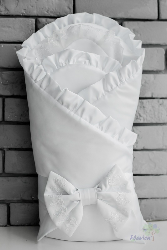 Конверт-одеяло для новорожденных всесезонный, белый, Flavien