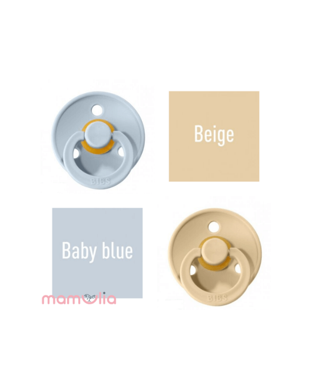 Пустушки Набір пустушок Beige/Baby Blue, Бежевий/Світло блакитний, 0-6 міс., Bibs