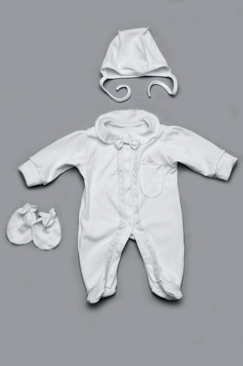 Комплекти на виписку Комплект для новонароджених (для хлопчика) білий, Модний карапуз