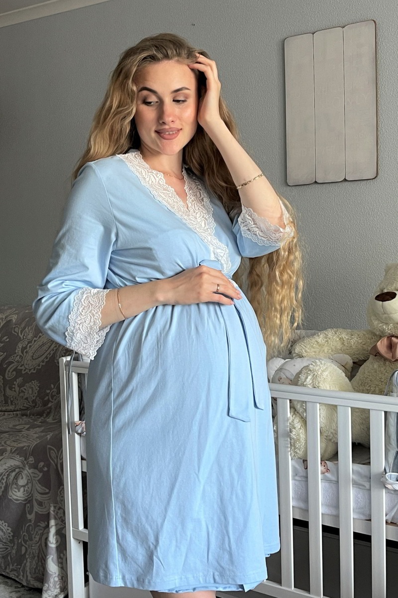 Халаты Халат для беременных и кормящих мам, голубой, ТМ Dianora