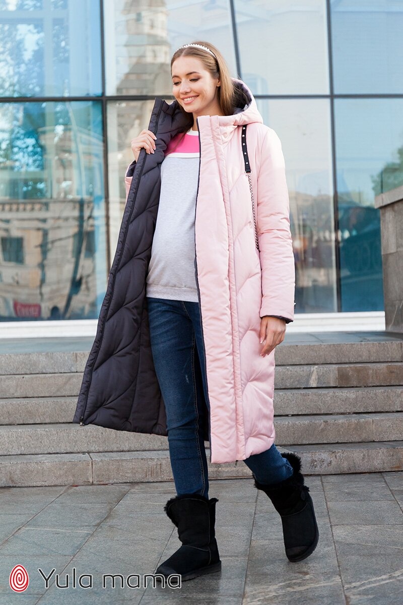 Зимнее теплое двухстороннее пальто для беременных TOKYO, Юла мама