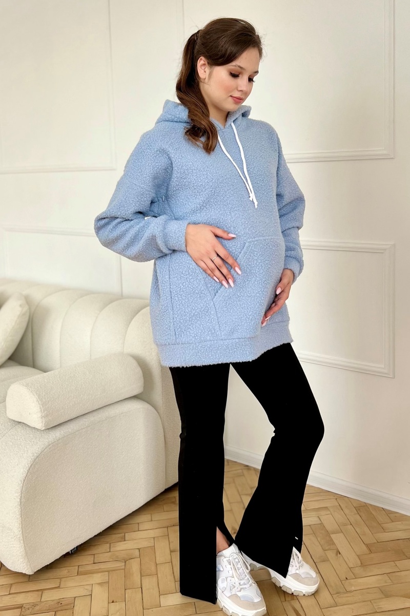 Свитшоты, худи Худи с капюшоном для беременных и кормящих мам, голубой, 2318 1333, Dianora