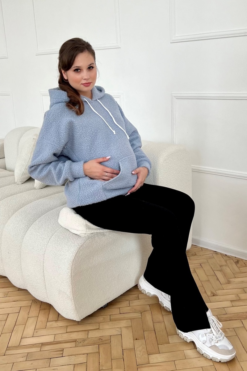 Свитшоты, худи Худи с капюшоном для беременных и кормящих мам, голубой, 2318 1333, Dianora