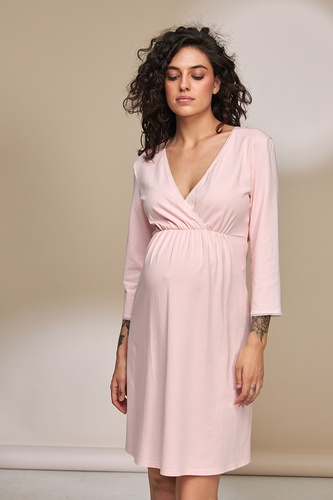 Ночнушки для годування Нічна сорочка для вагітних і годуючих Alisa, світло-рожевий, Юла Мама