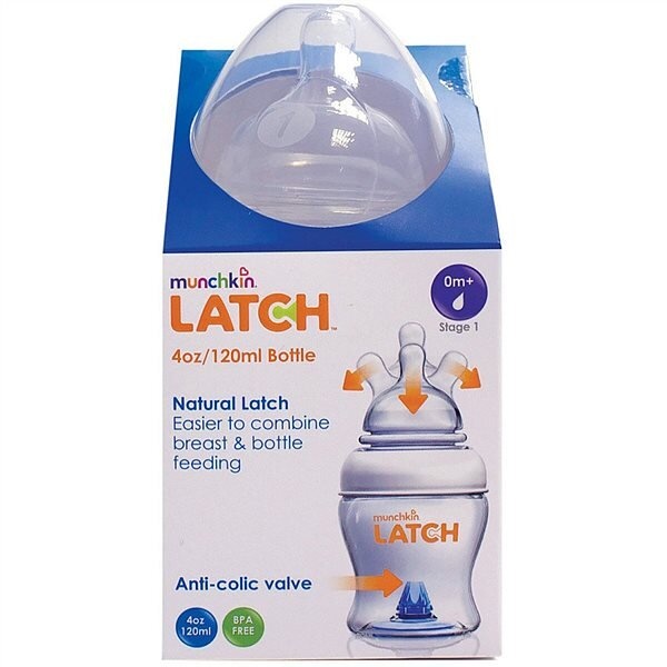 Бутылочки Бутылочка для кормления Latch с силиконовой соской 120 мл, Munchkin