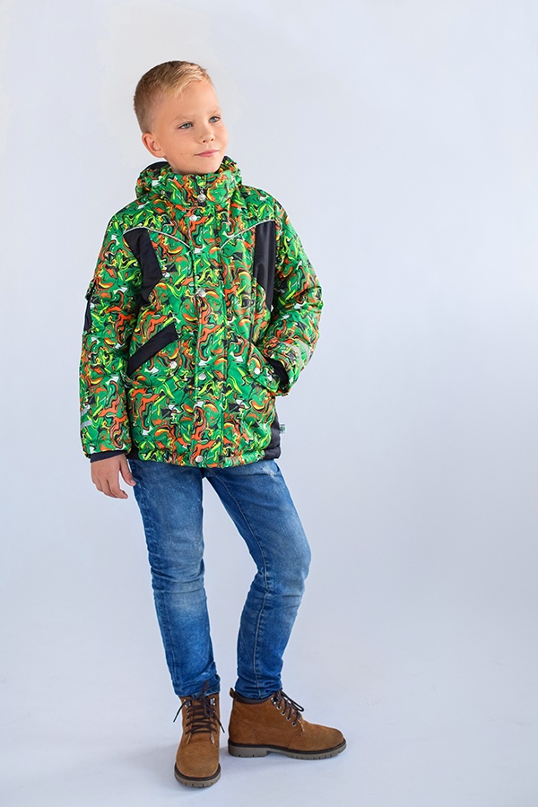 Куртки и пальто Куртка зимняя для мальчика Art green, Модный карапуз