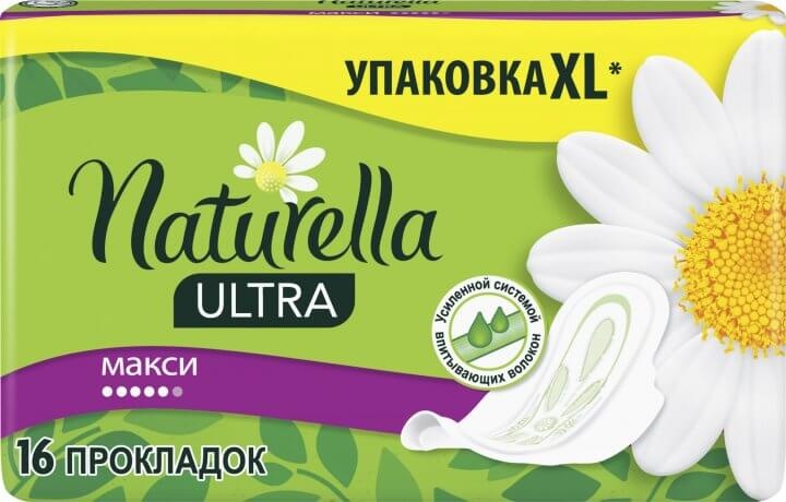 Гігієнічні прокладки Жіночі гігієнічні прокладки ULT Camomile Maxi Duo, 16шт, Naturella