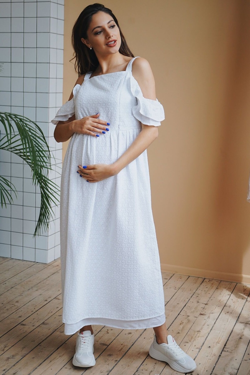 Платье для беременных и кормящих мам 2710724 белое, To be, Белый, 42