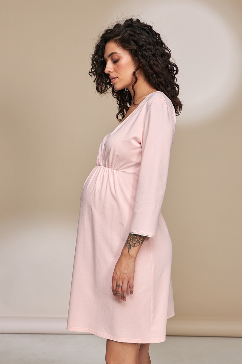 Ночнушки для кормления Ночная сорочка для беременных и кормящих Alisa, светло-розовый, Юла Мама