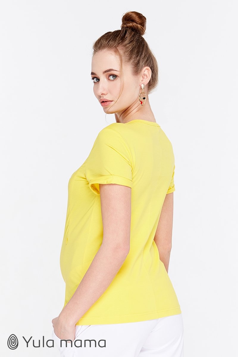 Трикотажная футболка для беременных и кормящих DONNA, желтый, Юла мама