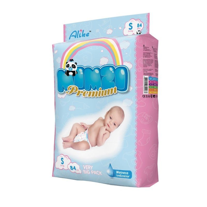 Подгузники Подгузники детские MIMZI S 3-6 кг 84 шт, Mimzi